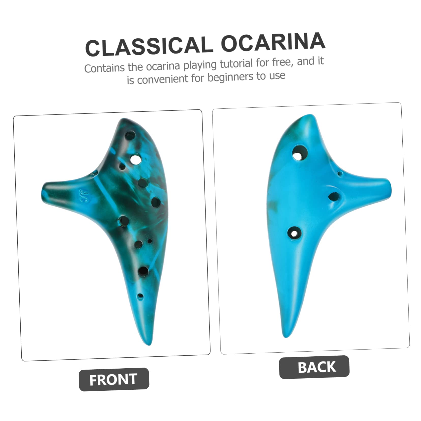 Toddmomy Beginners Boys and Girls Portable Ceramic Flute Crisp Tones Comfortable Grip for Music Enjoyment