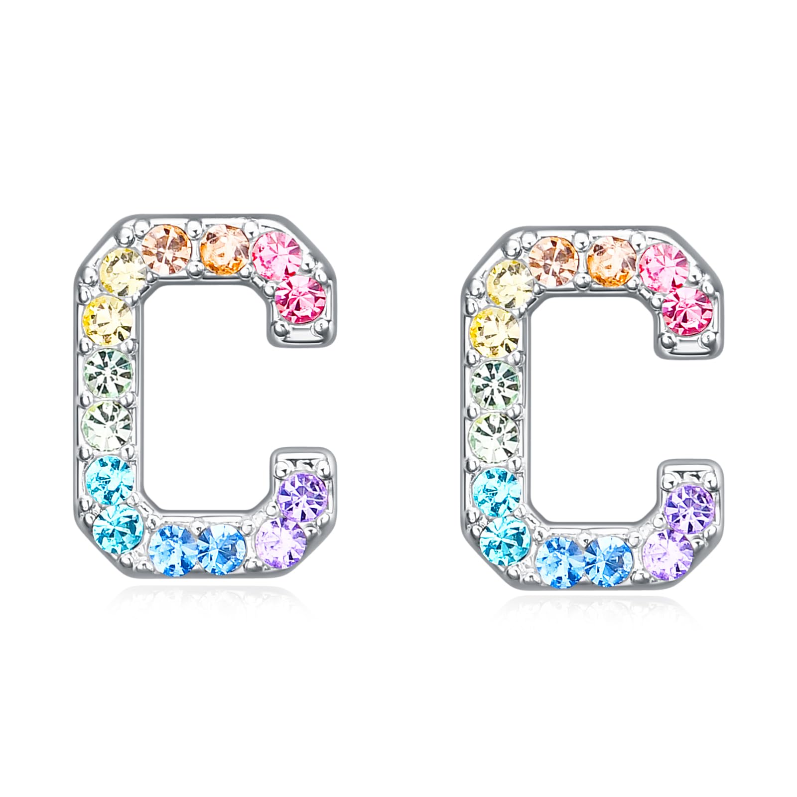 Women Initial Letter Stud Earrings,Alphabet Number Earrings Gifts Jewelry for Women