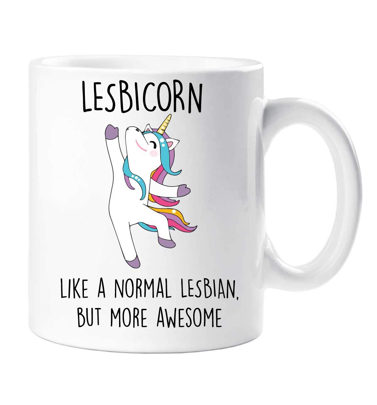 60 Second Makeover Limited Lesbicorn Mug Girlfriend Lesbian Gifts Funny Unicorn Gay Girlfriend Mug Present Funny Gifts for Lesbians LGBT Gay Pride Presents Ceramic Coffee Cup