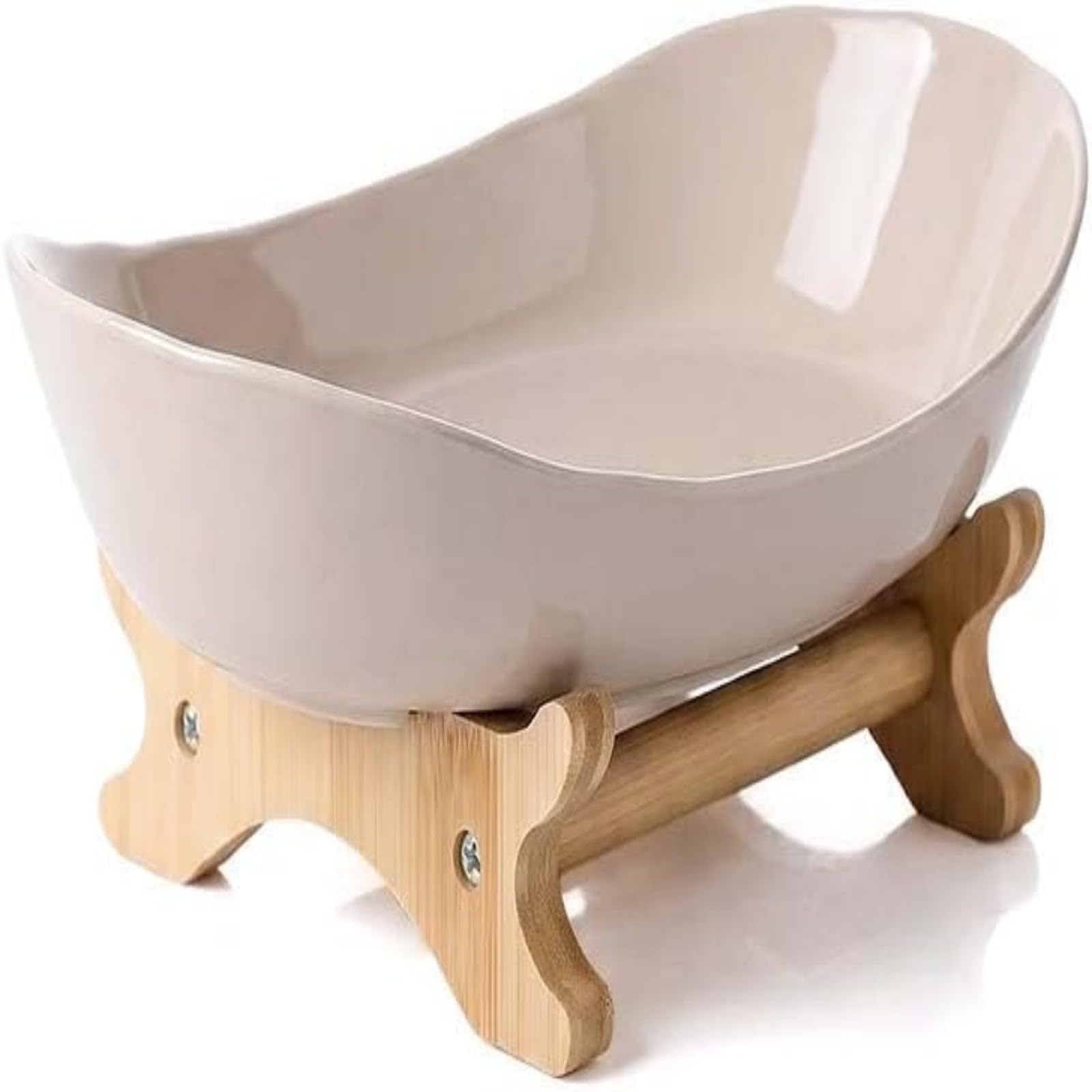 DUY 3 Tier Fruit Basket Stand with Bamboo Frame, Kitchen Counter Fruit & Vegetable Storage Organiser for Snacks and Produce (beige,1st floor)
