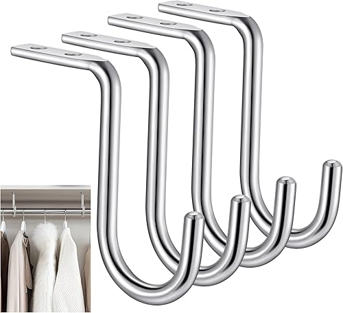 Gisafai Soporte central de barra de armario de 1 pulgada de metal resistente para montaje en pared, soporte para armario, estante para