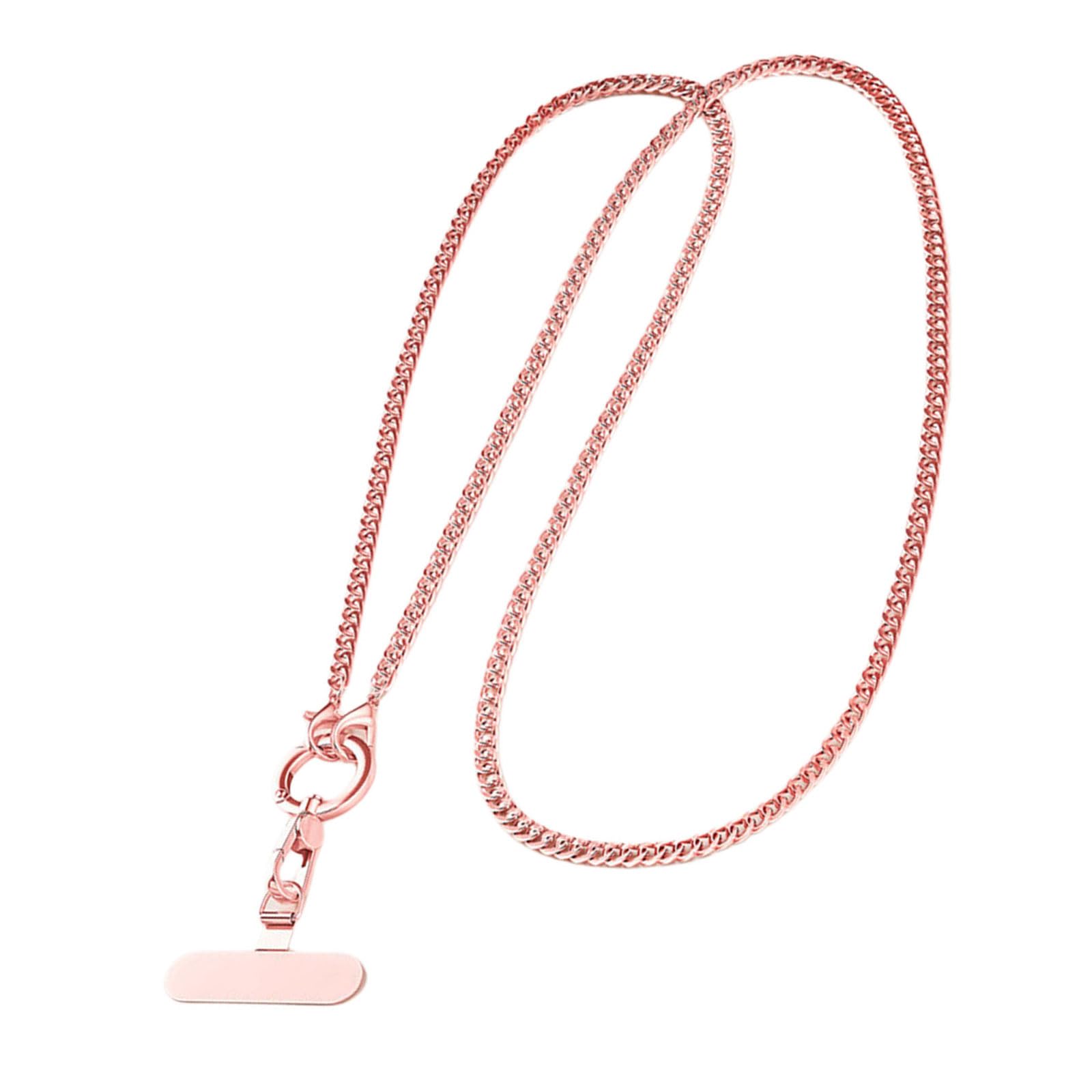 Metal Phone Lanyard Crossbody Chain with 360 Degree Rotating Clip and 120cm Adjustable Strap for Handsfree Carrying Phone Neck Strap Lanyard