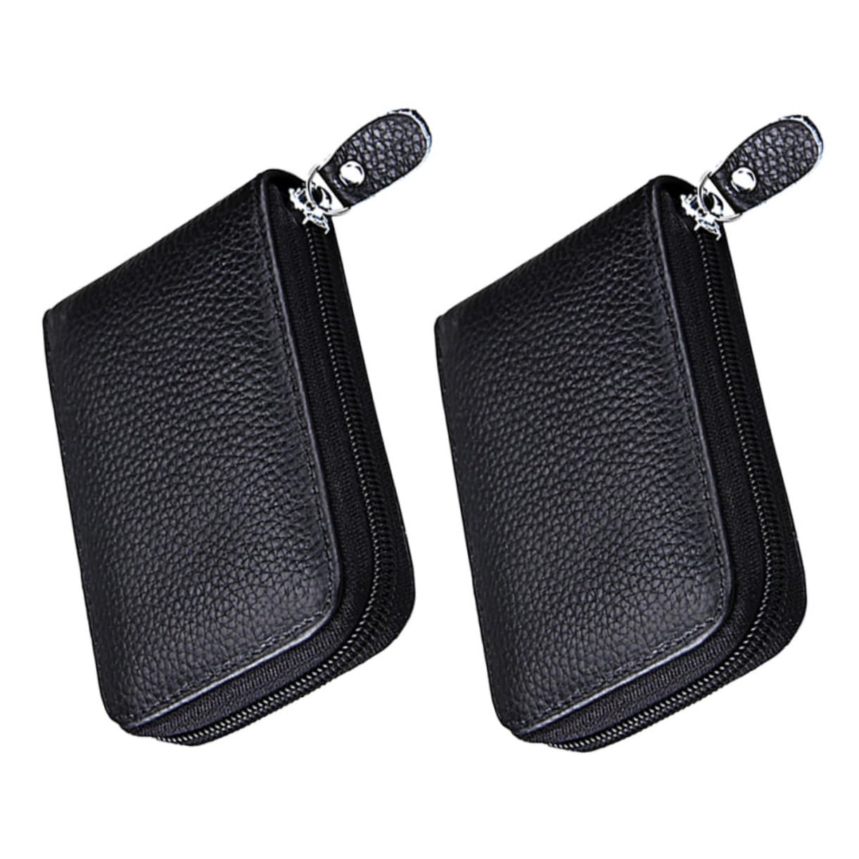 2 Portacarte in con Zip Resistente Portatessere con Molteplici Scomparti per e Banconote Custodia Unisex per