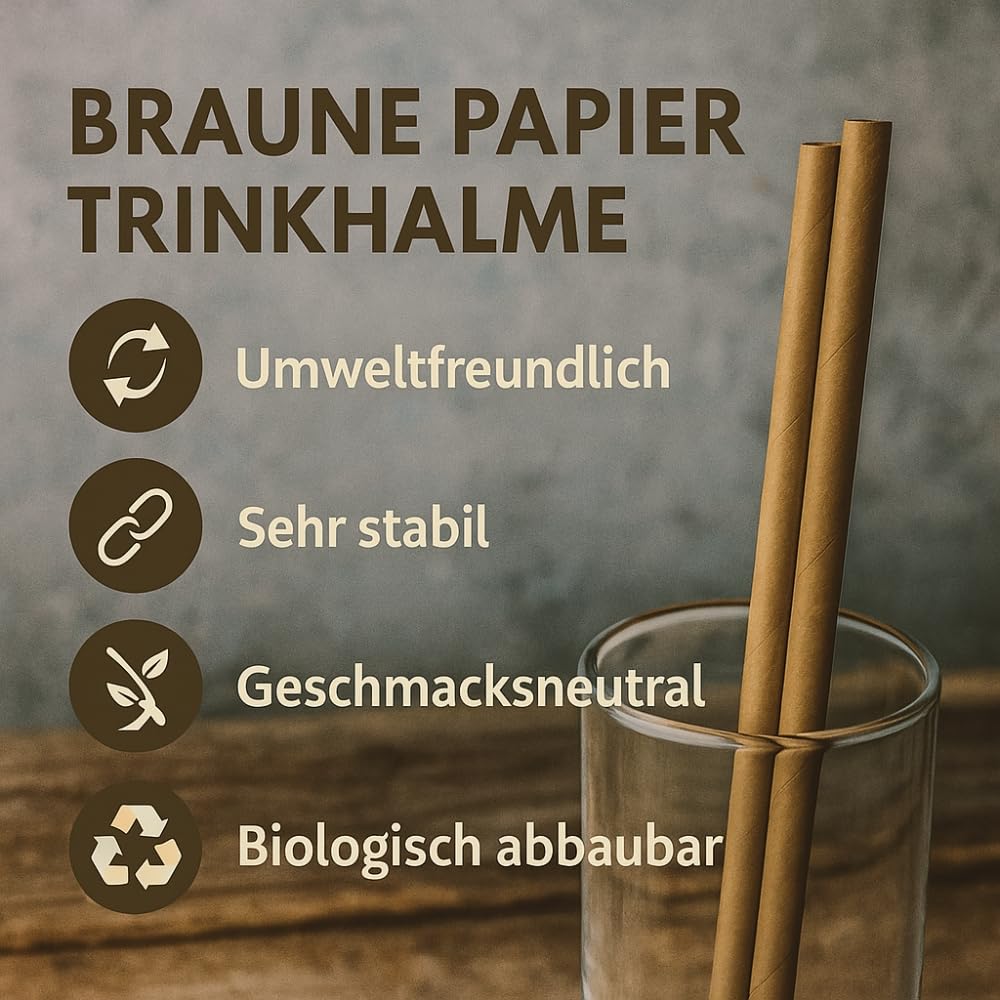 Commerline 3000 pajitas de papel de 8 mm de diámetro, 24 cm, pajitas negras para cócteles para fiestas, pajitas de papel para mezclas, batidos, pajitas de papel biodegradables