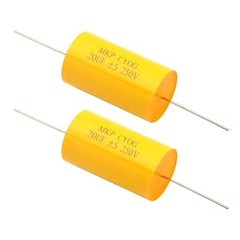 2Pcs 250V 20uF MKP CBB20 Axial Audio Frequency Divider Capacitor