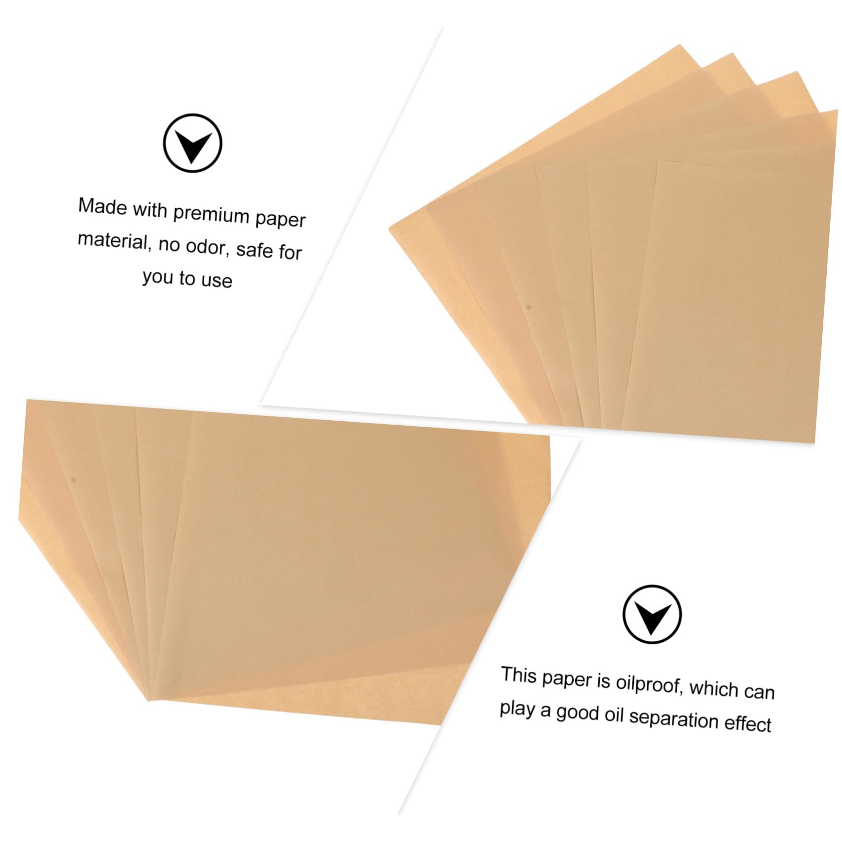 200 Stück Gelbe Snackpapierblätter aus Papier Ölfestes und Geruchsfreies Lebensmittelpapier für Snack und Kaltgetränkeläden als Fettabweisende Unterlage
