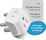 Ceptics Canada to South Africa, Botswana, Namibia Travel Adapter (Type M) - Dual Input - Ultra Compact - Charge your Cell Phone, Laptops, Tablets (CT-10L, 3 Pack)