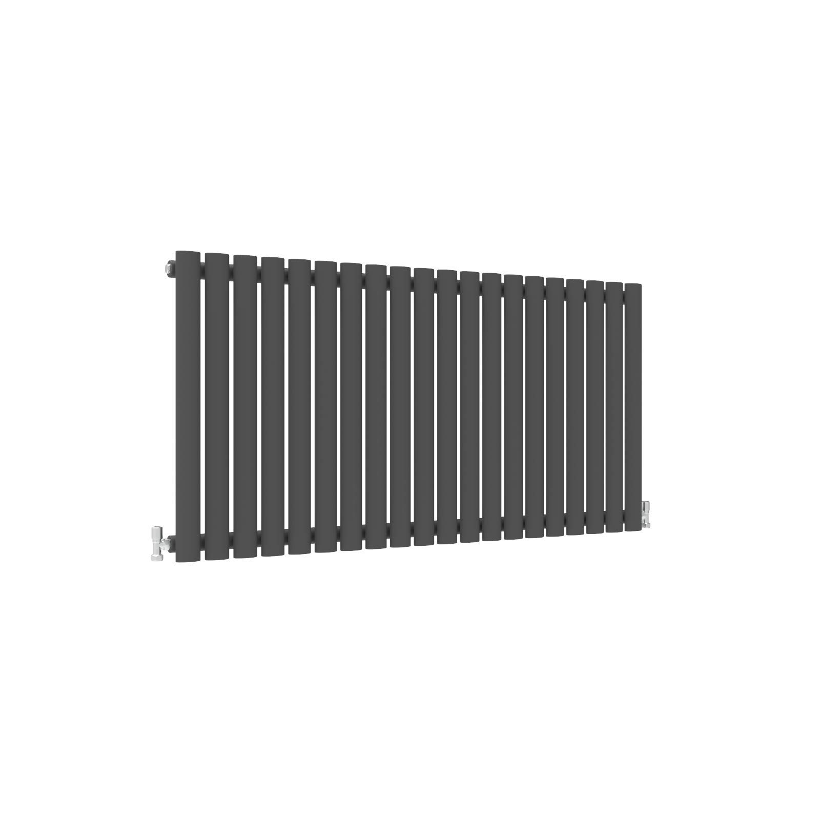 Horizontal Column Anthracite Radiator Oval Single Designer Radiator 600x1180mm Central Heating Interior Design