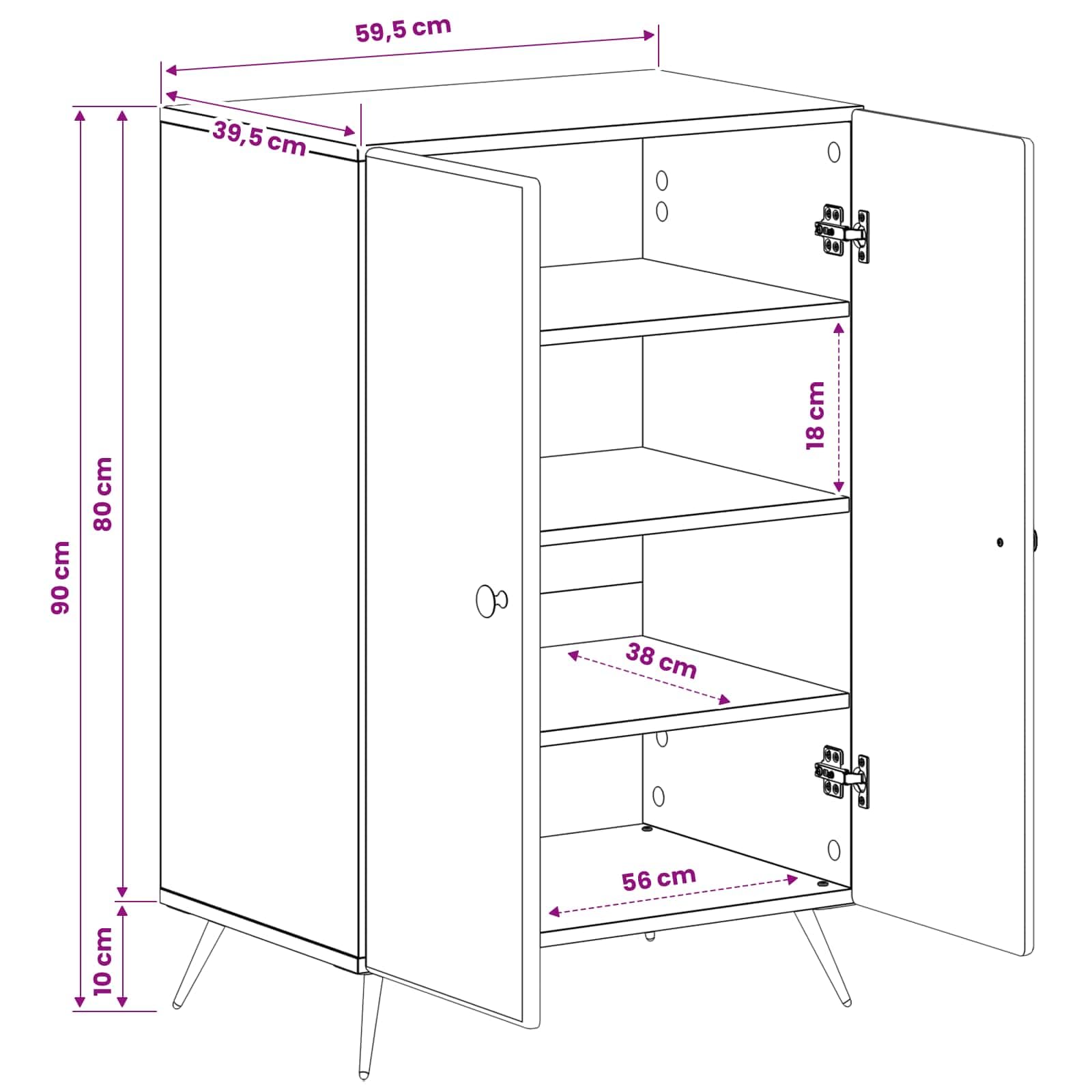vidaXL Mobile per scarpe BREDA 59,5 x 39,5 x 90 cm Bianco