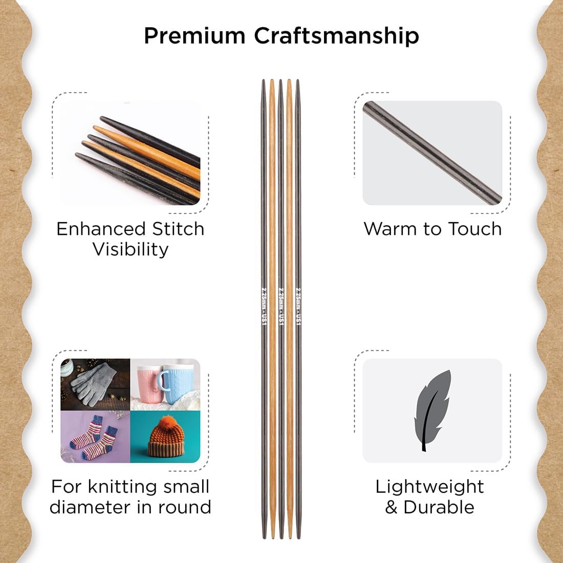 Knitter’s Pride Day & Nite Double-Pointed Needles 6"" (15cm) – US Size 1 (2.25mm)
