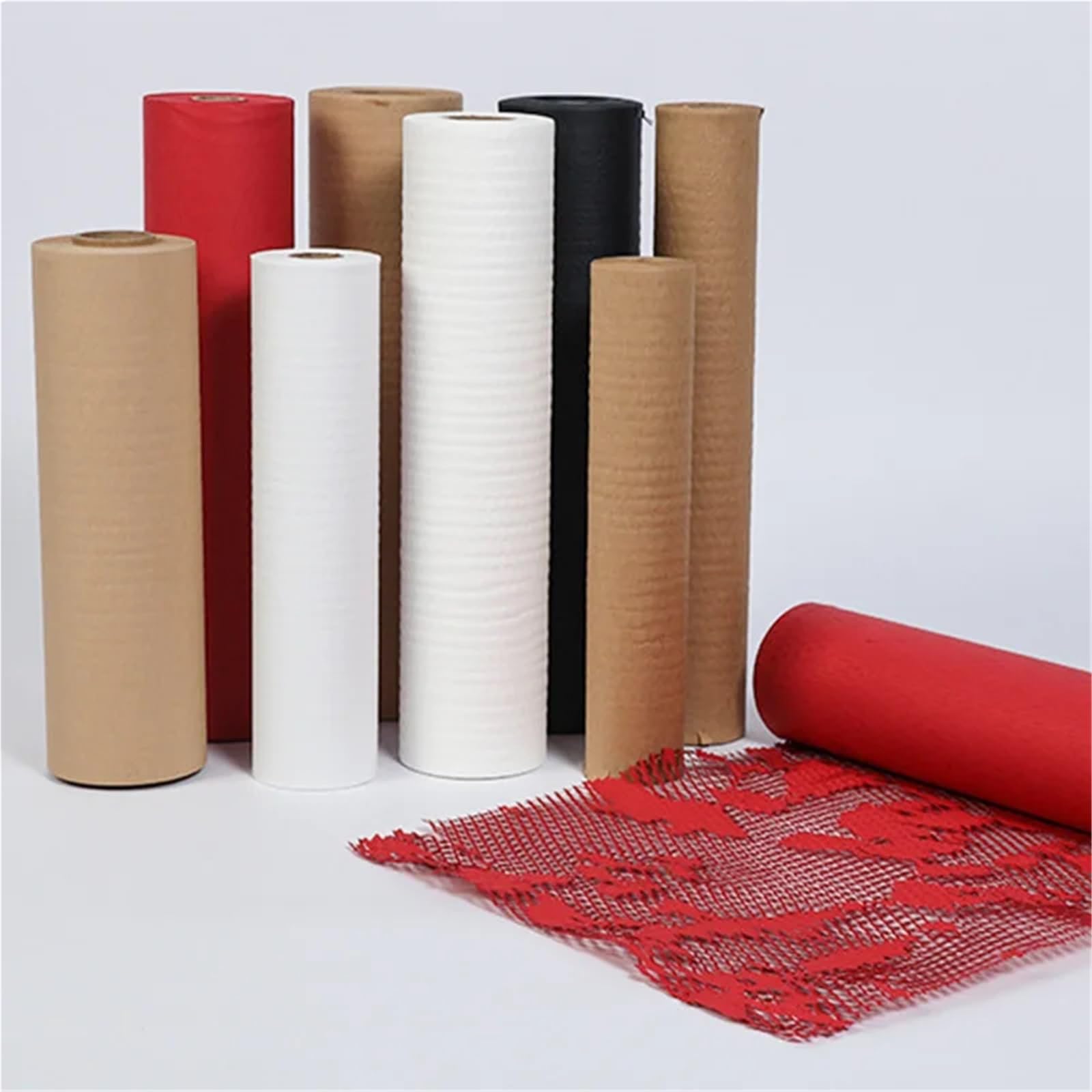 Papierowa folia bąbelkowa duża rolka, plaster miodu do pakowania i rękodzieła(Red,50cmx10m)