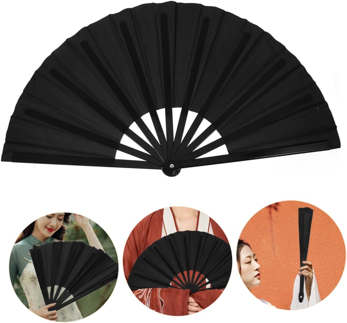 ULTECHNOVO Foldable Large Hand Fan Vintage Handheld Fan Set Decor for Party Tai Chi Props Hand for Women