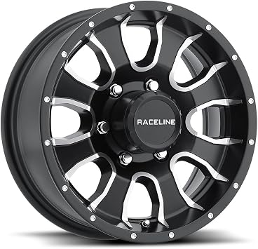 Raceline Wheels 860M Mamba Trailer Satin Black Machined Face Wheel 13 x 4.5 inches /5 x 114 mm,0 mm Offset