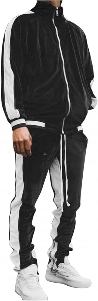 NASTOYS Velor Track Jacket・pants 【Ｍ】 Men's Velour Tracksuit 2 Piece Sweatsuits Full Zip Golden