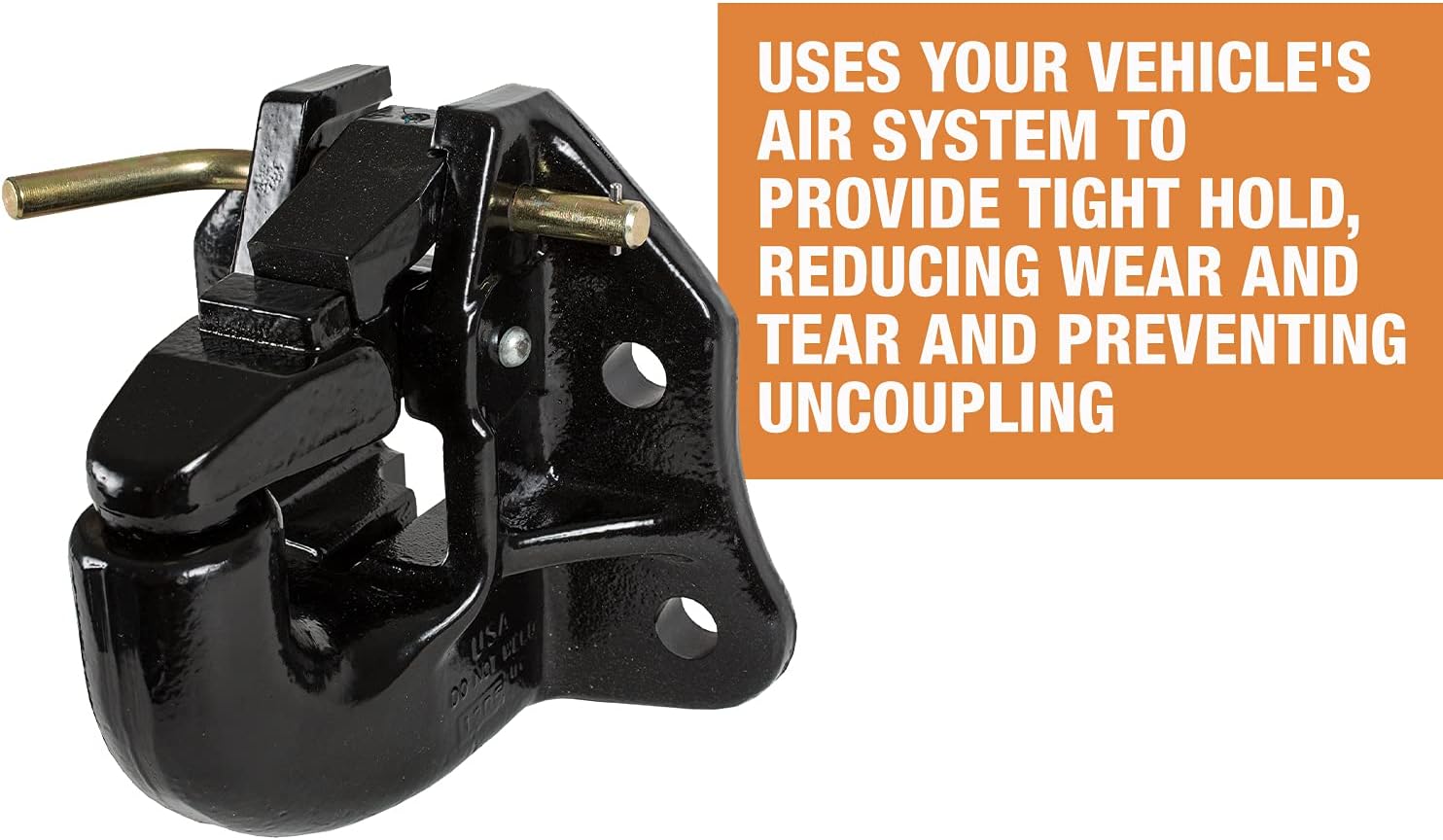 Buyers Products P45AC4 45 Ton Air Compensated Pintle Hook, 4-Hole Mount , Black