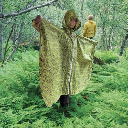 Trenton Gifts Zippered Green Floral Rain Poncho With Take Away Pouch3