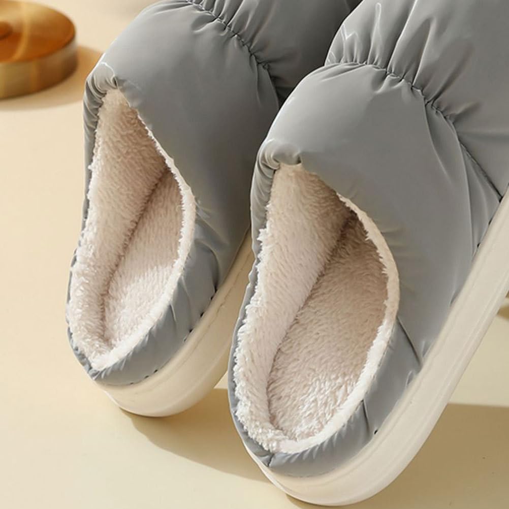 USB Scaldapiedi Elettrico in Ciabatte Riscaldate Riutilizzabili per Casa Scarpe Termiche Morbide e Confortevoli Proteggi Piedi Invernali Caldi Grigio