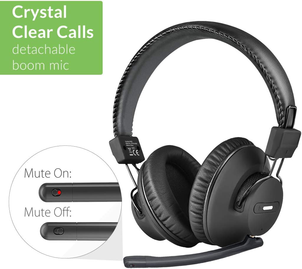 One-Day Sale: Up to 50% Off Avantree AS9M Bluetooth 5.0 Over Ear Headphones with Boom Mic for Phone Call, Home Office PC Computer, Clear Voice & HiFi Sound Quality, Extra Comfortable & Lightweight, 40H, Wireless & Wired