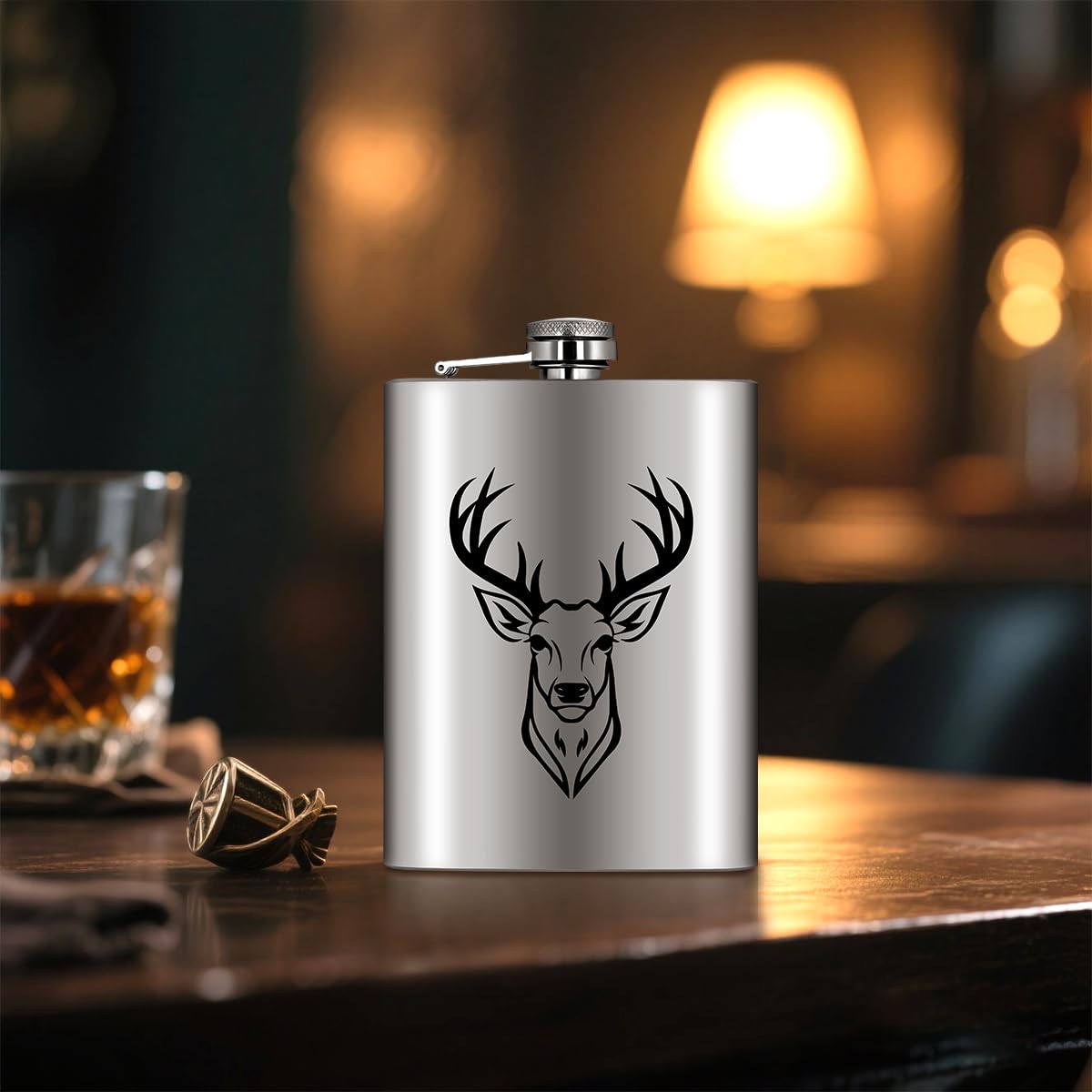 Flasque De Voyage En Acier Inoxydable Pour Homme Avec Motif