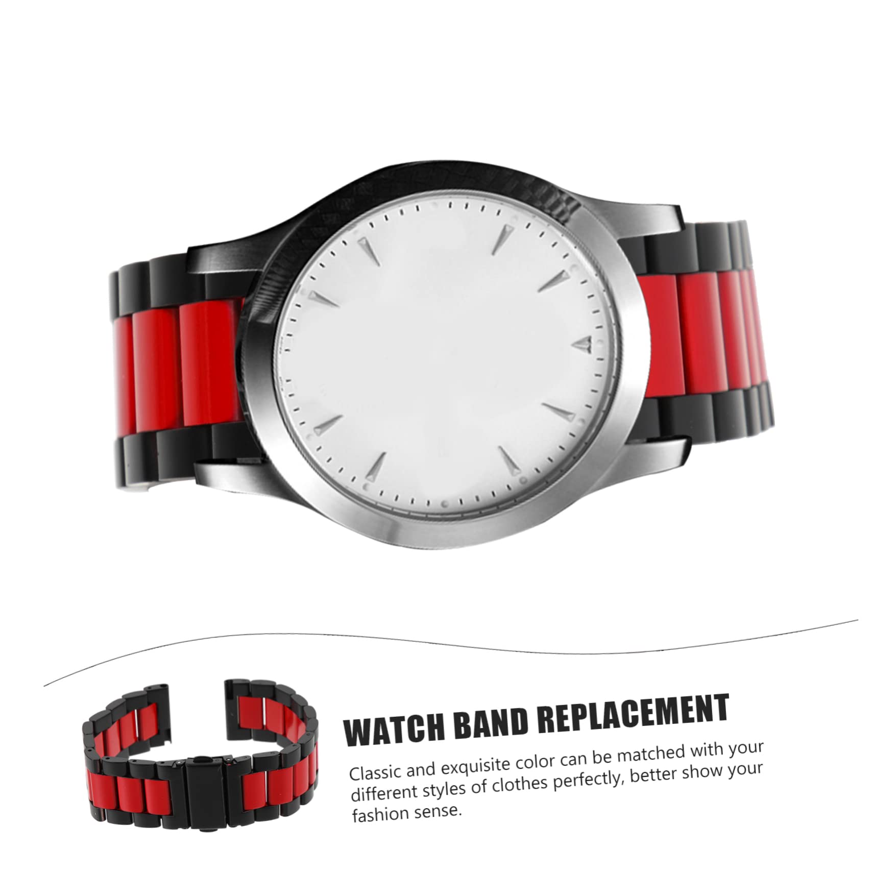 HEMOTON 4 Stück - Herren Schwarz Herrenbands Relojes Inteligentes Para Hombres Uhren Riemen Für Männer Ersatzband Damenband Damenuhr Stahlband Fräulein Rostfreier Stahl Gürtel