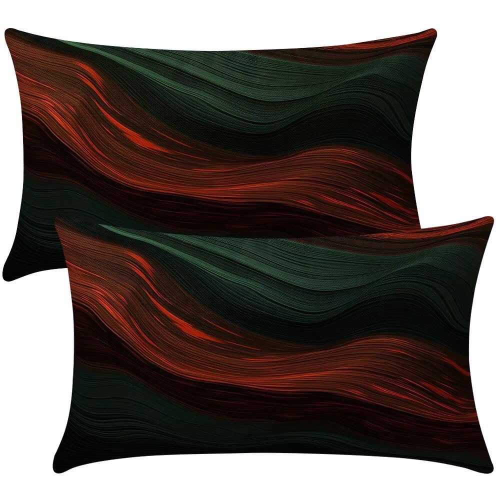 Cushion Covers 20cm x 30cm Lines Cushion Cover 8 x 12 Inches Pack of 2 Throw Pillow Covers Abstract Sofa Cushions Polyester Linen Decorative Pillowcases for Couch Living Room Bedroom Home Decor -SC455
