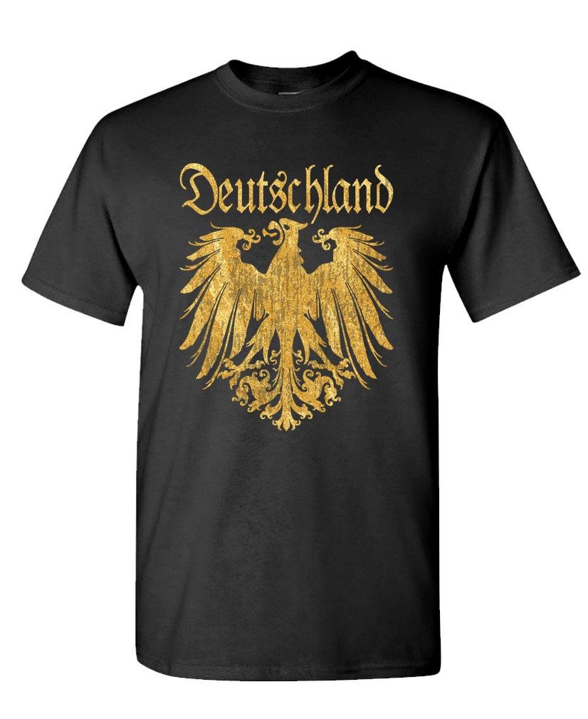 Live NiceDeutschland Metallic Gold - German Eagle Tee Shirt T-Shirt, XL, Black