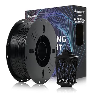 VOXELAB 3D Printer Filament, 1.75mm HS PLA Filament (HS PLA, Black)