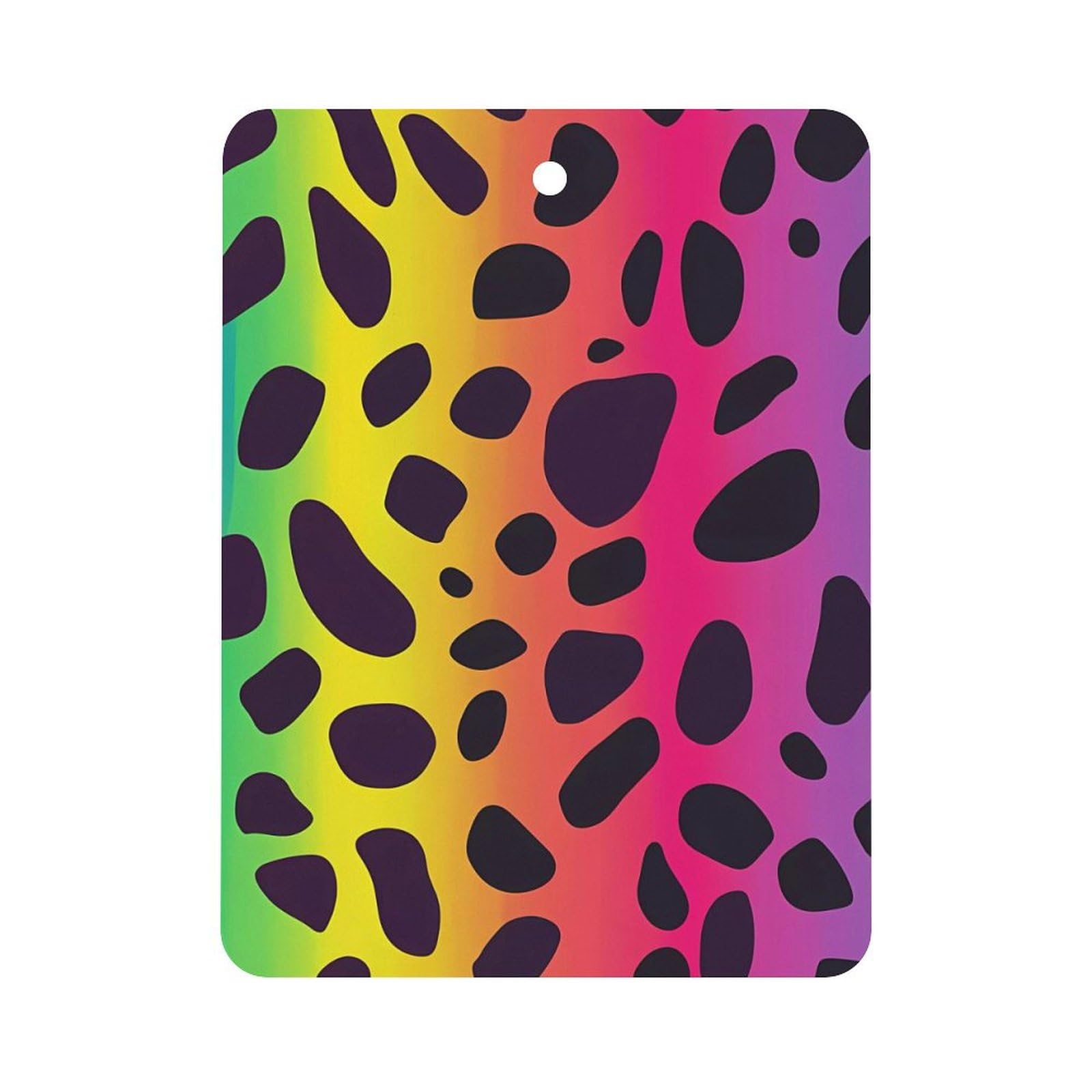 Rainbow Leopard Print Car Air Freshener Hanging Aromatherapy Tablets for Car Accessories Square