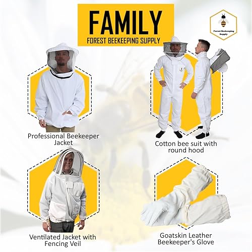 Miniatura 6 de Forest Beekeeping Supply - Traje de abeja apto para niños, 100% algodón, peso ligero, incluye capucha de velo de esgrima (pequeña)