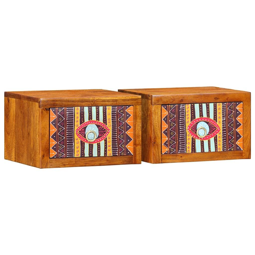 Table de chevet murale en bois d'acacia pour libérer l'espace au sol des petites chambres