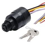 MaySpare Marine Ignition Switch, 6 Wire Keyed Marine Push Choke with Key, Replaces Mercury 87-88107A5