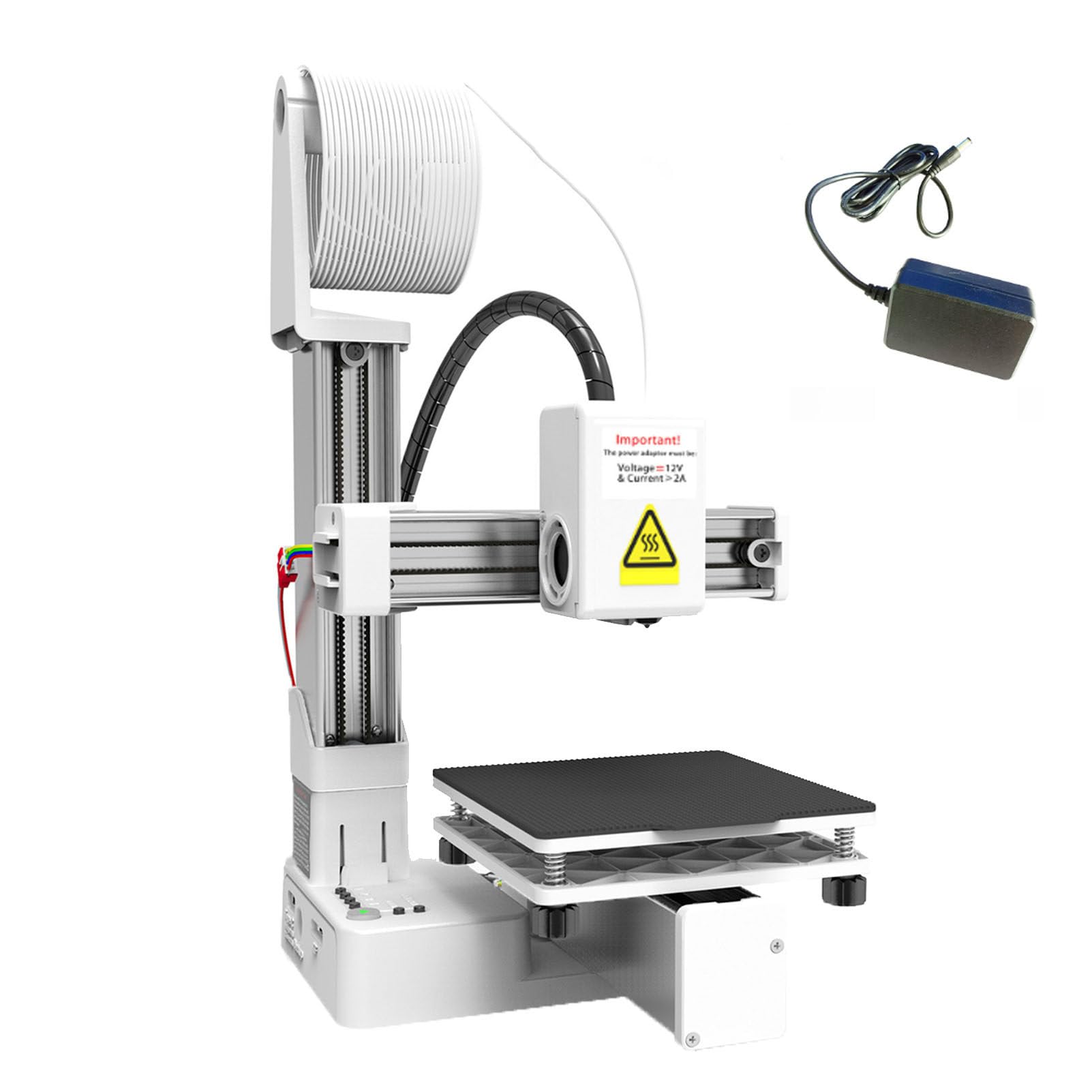 Impresora 3D FDM para Principiantes, fácil de Usar y silenciosa con Base extraíble, tamaño de impresión de 100x100x100 mm para el hogar, la educación y los niños. (White)