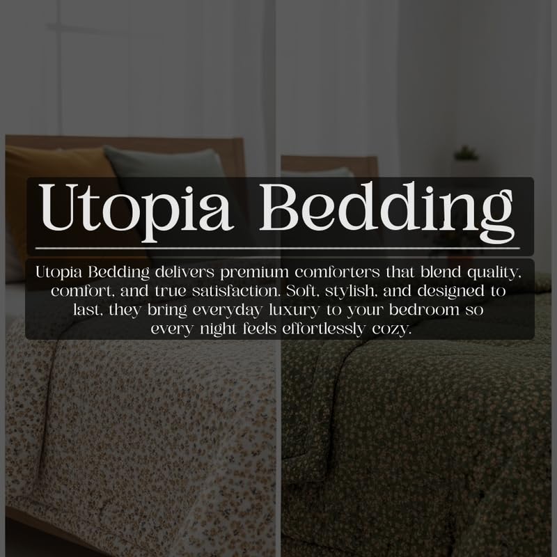 Image of Utopia Bedding Poly Cotton Floral Single Size Bedsheet Set with Bedsheet & 1 Pillow Covers, Ultra Soft Cotton(Brown) 155x228 CM