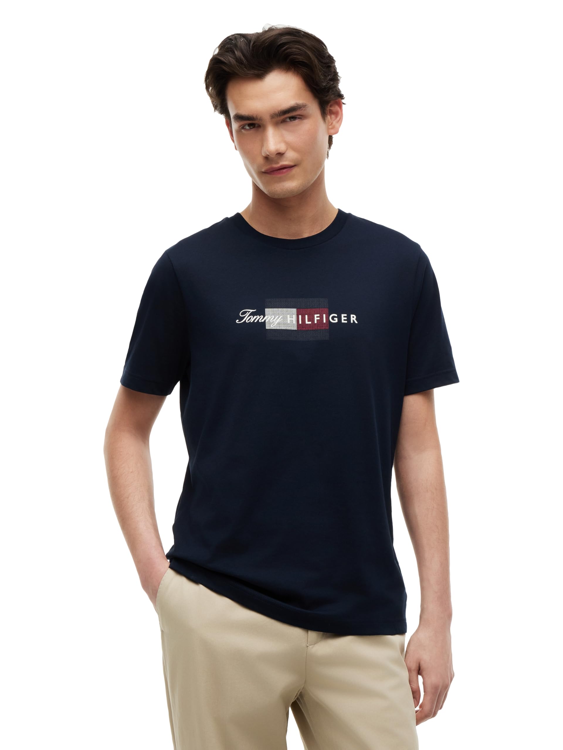 Men's Short Sleeve Cotton Crewneck Graphic T-Shirts with Script Logo, Also Available in Big and Tall