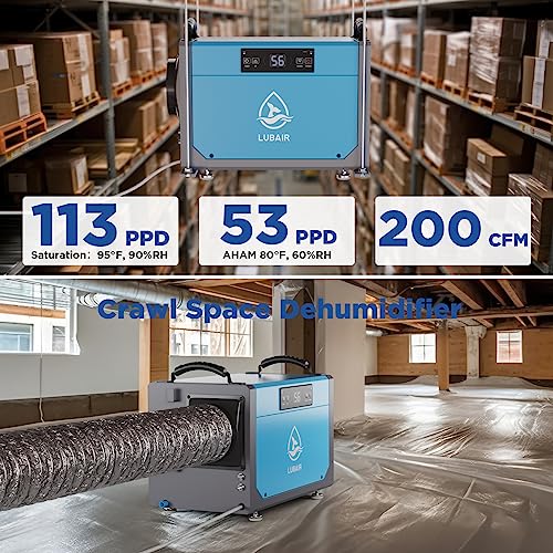 113-Pint Dehumidifiers for Basements and Large Rooms with Drain Hose, Remote Control, and Auto Defrost