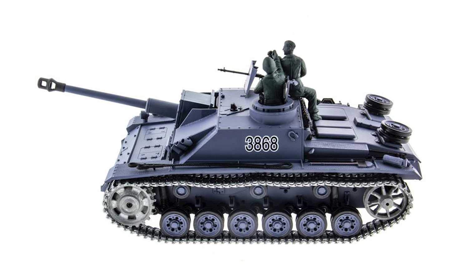 Amewi RC Panzer 1:16 Sturmgeschütz III R&S/2.4GHZ Metallketten/Metallgetriebe/QC