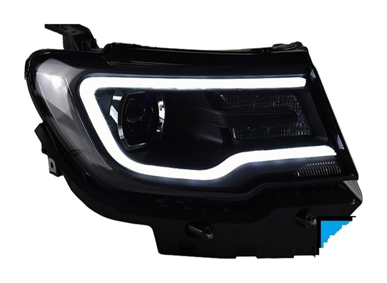 Luz Señal Giro Para Compass 2017-2020 Faro Delantero De Coche Lente De Señal De Giro Dinámica Montaje Automotriz Lámparas Delanteras Faro(No bulb in low beam)