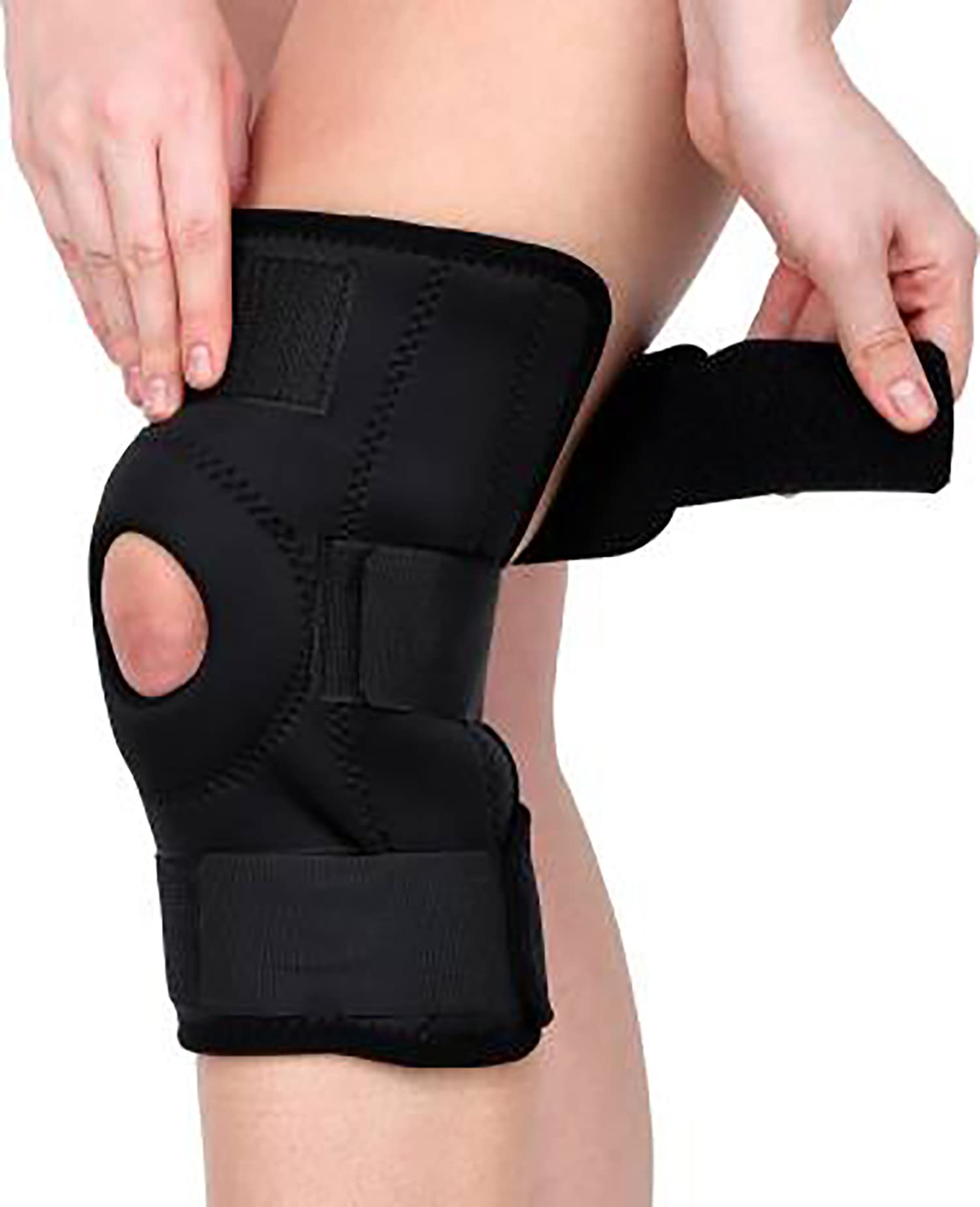 ZURU BUNCHAdjustable Knee Cap Support Brace for| Gym| Running| Arthritis| Joint Pain Relief Knee Support (1 pcs Black)