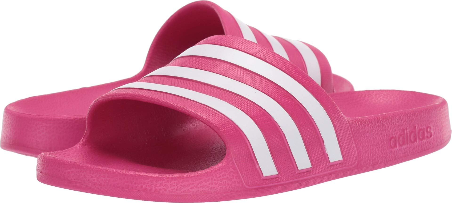 Women's Adilette Aqua Slides, Real Magenta/White/Real Magenta, 8