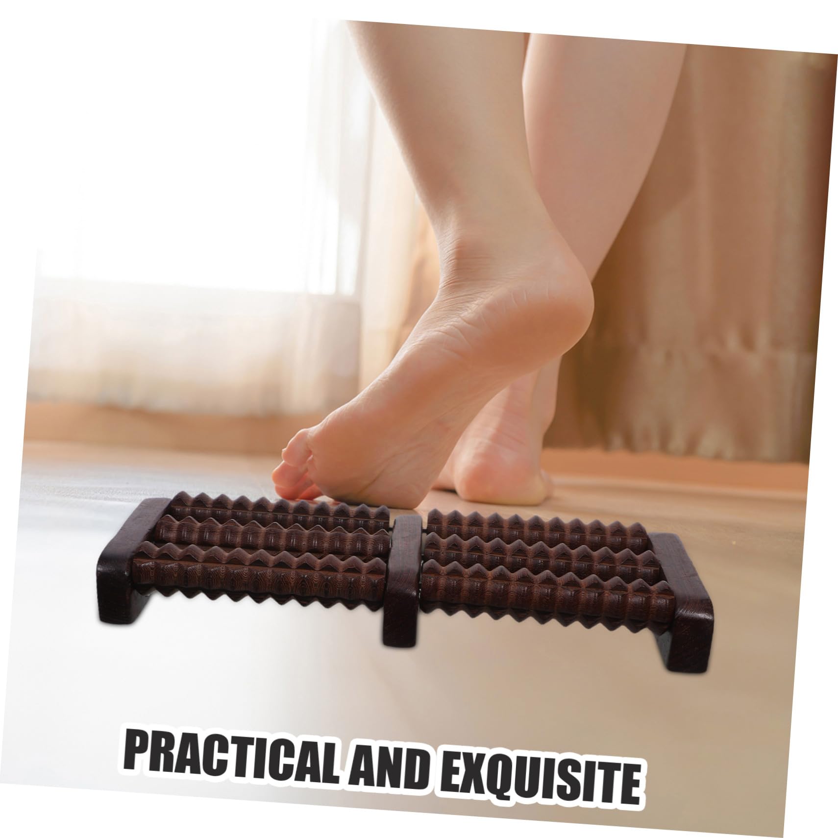 HANABASS Massaggiatore per Piedi in Legno Rullo Curvo per Massaggio dei Piedi Sollievo da Tensione Muscolare Riflessologia Portatile e Compatto per Uso Quotidiano