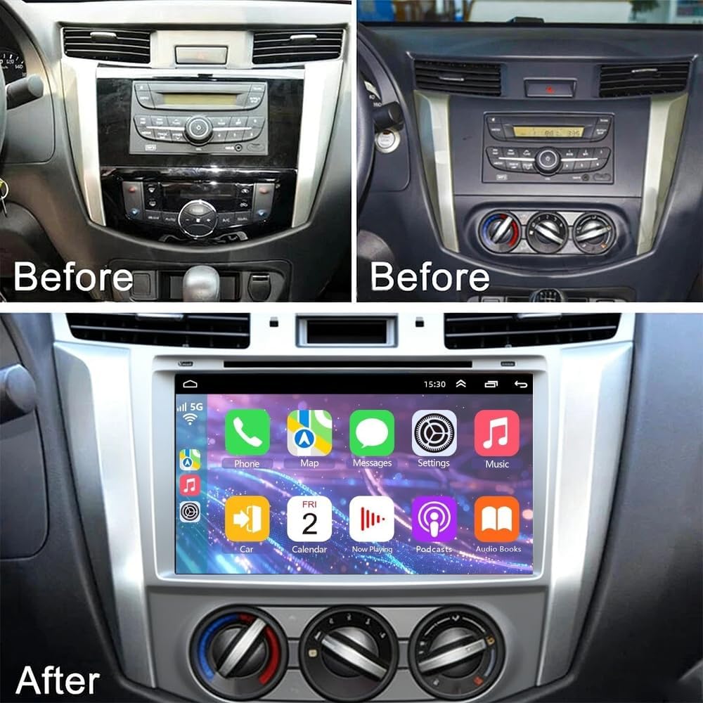 9" Double Din Car Radio for Nissan Frontier Navara NP300 2016-2019, 2+32G Touchscreen Radio Android 14 Navara NP300 Bluetooth Stereo with Wireless Carplay Android GPS WiFi DSP FM/RDS Backup Camera