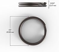 Vista 3 de Paquete de 100 llaveros divididos a granel – 0.9 pulgadas (0.906 in) de acero resistente para llaves, manualidades y proyectos de bricolaje, Marrón