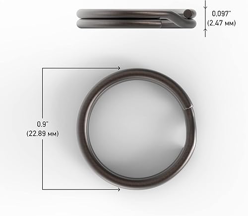 Miniatura 3 de Paquete de 100 llaveros divididos a granel  0.9 pulgadas (0.906 in) de acero resistente para llaves, manualidades y proyectos de bricolaje, Marrón,
