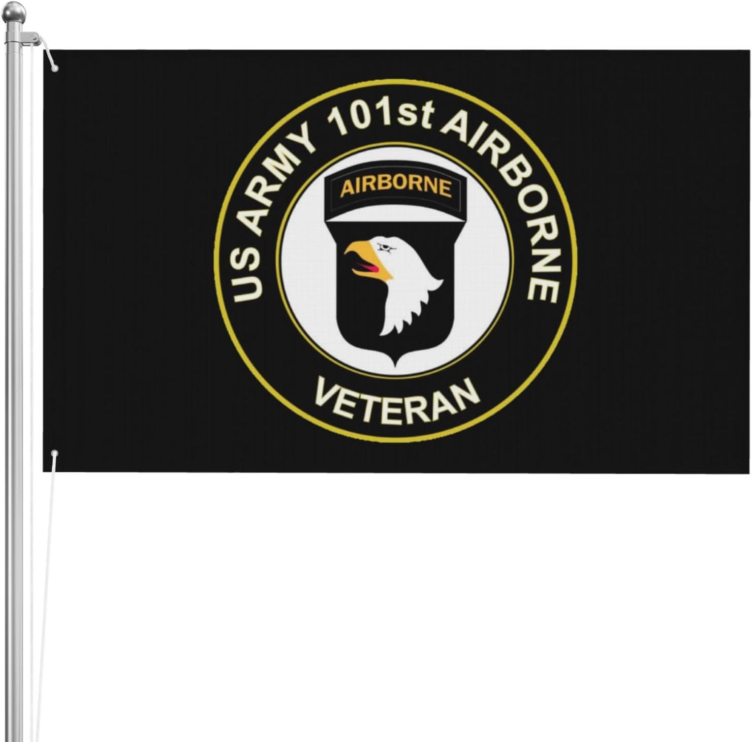 US Army 101st Airborne Division Veteran Double-Sided 3ply 3x5ft Polyester Flags: Durable, Reusable, And Vibrantly Decorative – Perfect for Indoor and Outdoor Use