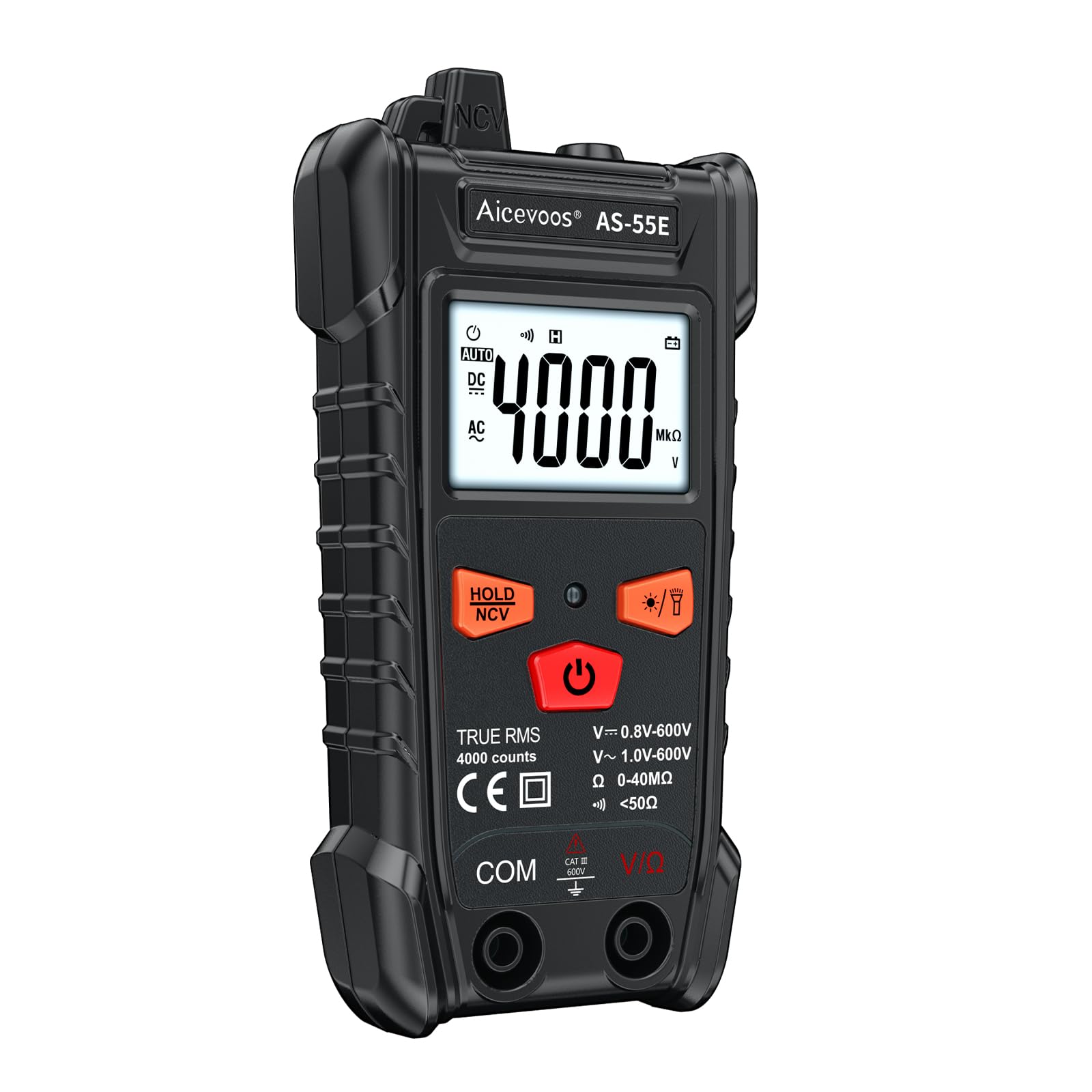 Multimeter Digital Multimeter, 4000 Counts DC AC Voltmeter Electrical Tester, Auto-Ranging Voltmeter Non-Contact Voltage Tester