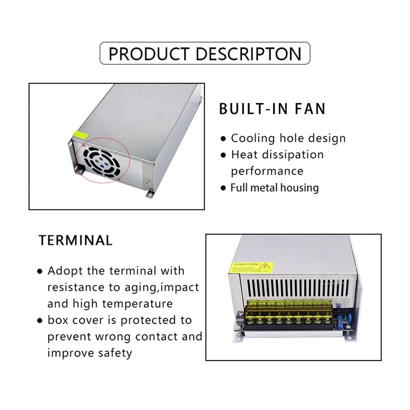 Convertitore di tensione da 1000 W, 1200 W, trasformatore adattatore driver 110 V 220 V CA-DC 12 V 24 V 36 V 48 V 60 V 72 V alimentatore di commutazione (DC 36 V, 1000 W)