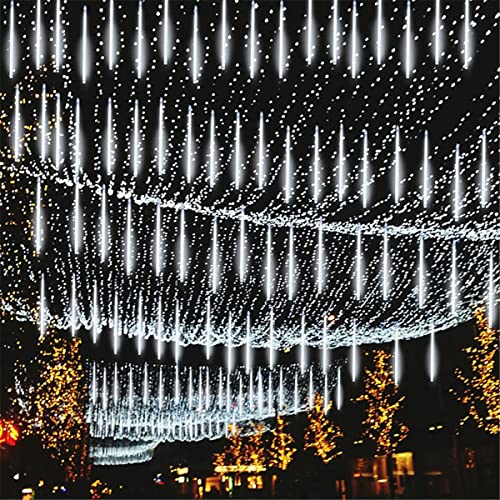 Meteor Shower Rain Lights, Violetfox 12In 8 Tube 192 Led Meteor Shower Lights Falling Rain Lights Led Rain Drop Lights Cascading Icicle Lights For Christmas Wedding Garden Tree Decor (Cold White) #TOP3