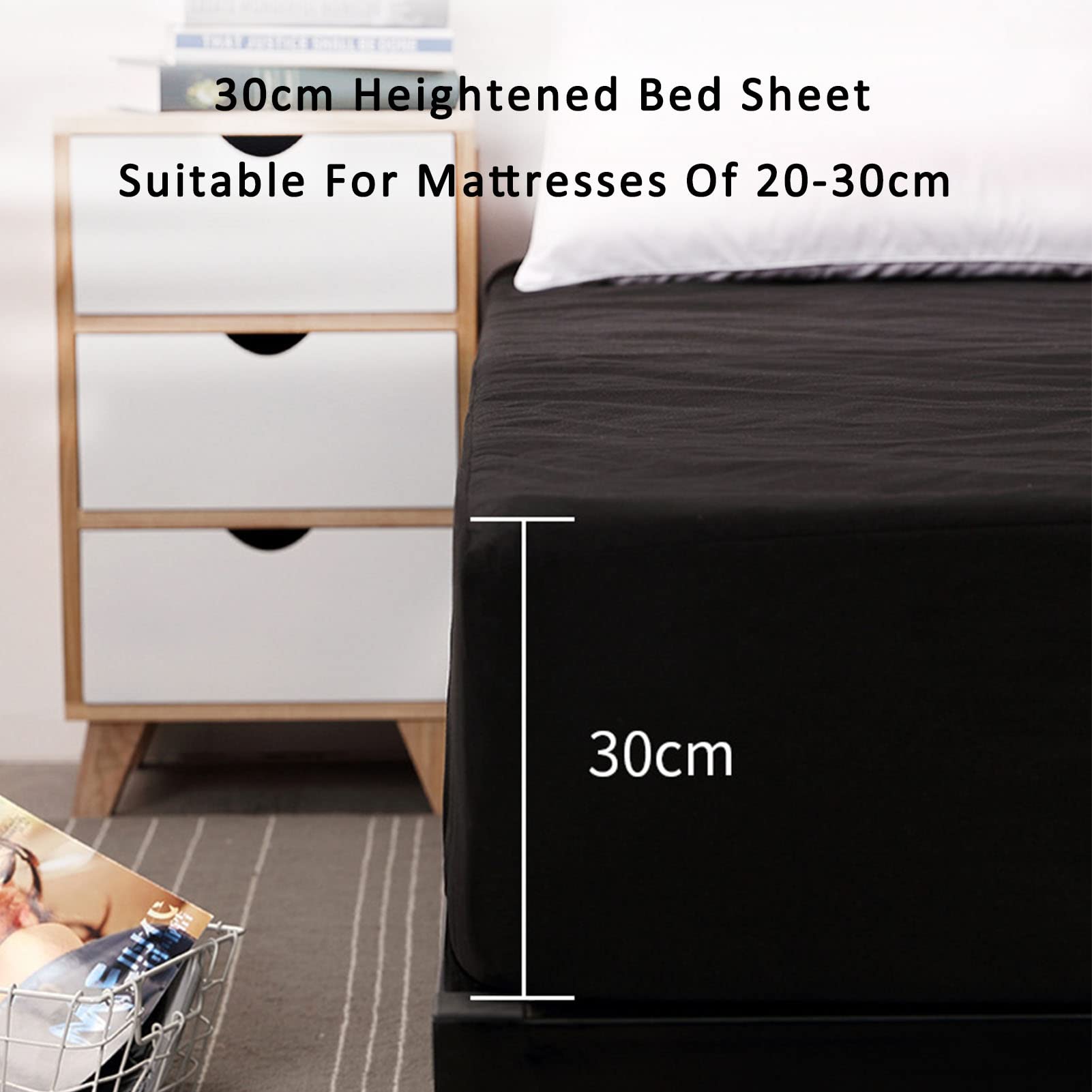 Impermeable Protector De Colchón Calidad, Sábana 100% Impermeable con Humedad, Lavable Silencioso, 30 Cm Profundidad, Colchón Ajustable Elástico En Todos Los Lados (Orange,200cmX220cmX30cm)