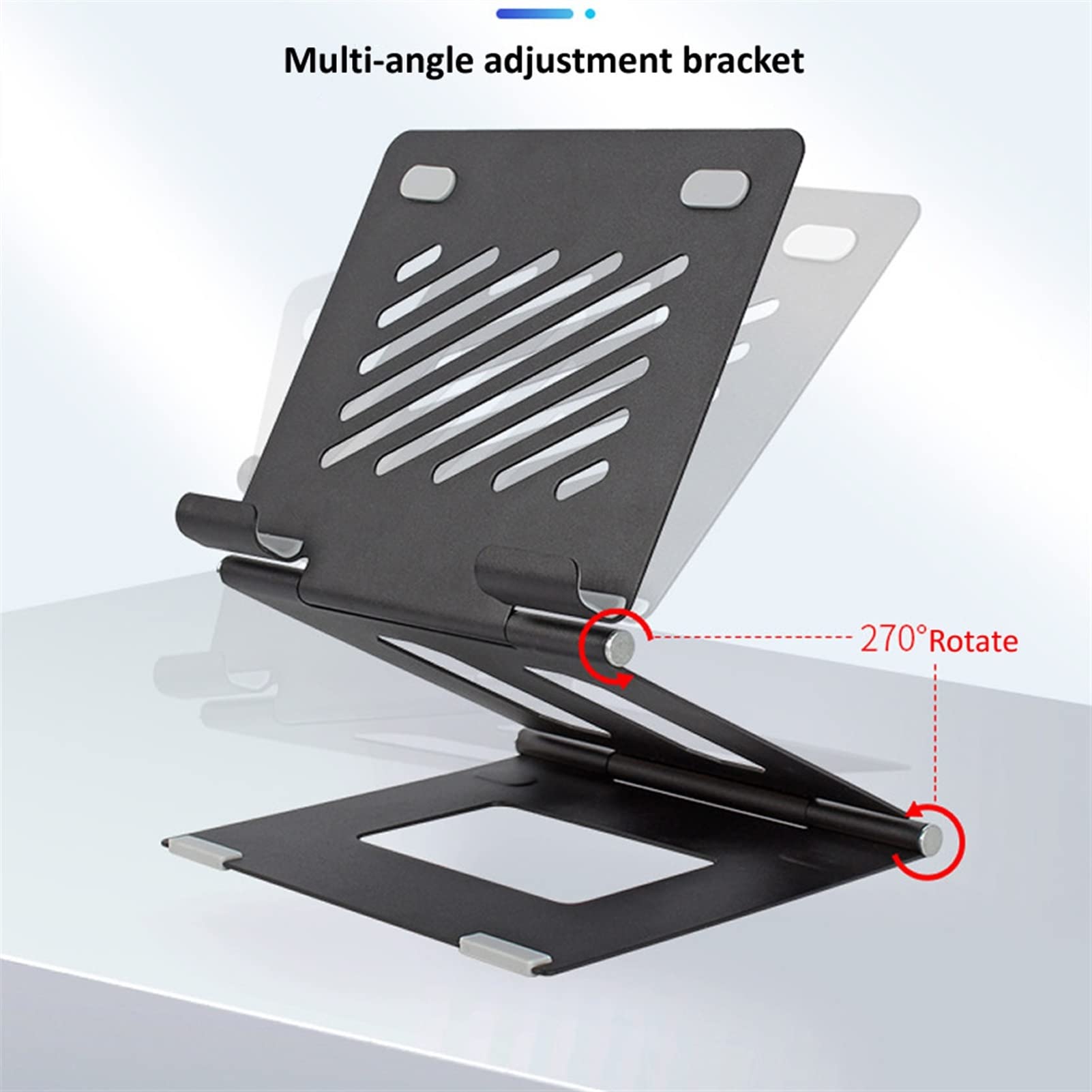 Supporto Pieghevole Per Telefono E Tablet Kinoco - Regolabile 10,2-26,7 Cm Nero - Foto 12