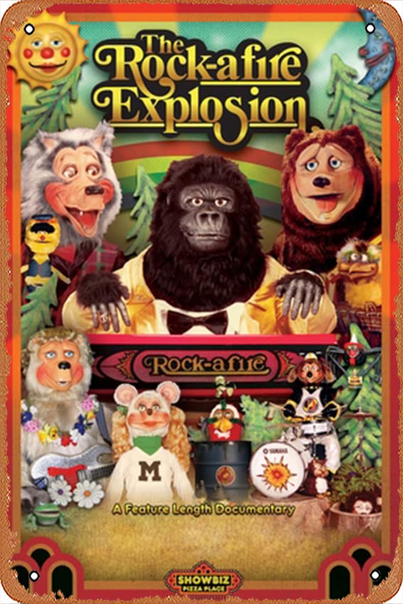 The Rock-afire Explosion Poster Tin metal sign retro wall decor for home Cafes Office Store Pubs Club Sign Gift 12 X 8 inch Plaque Tin Sign